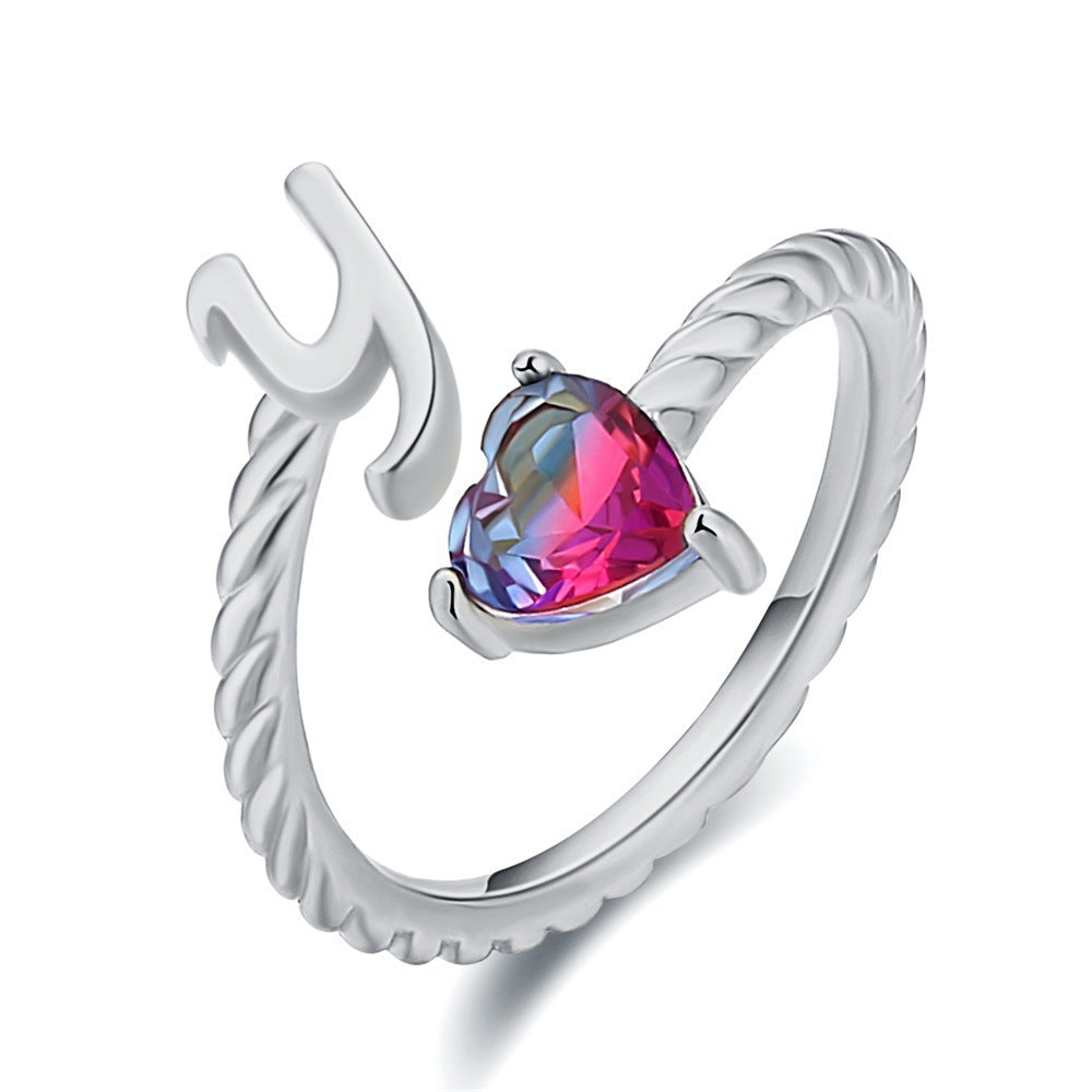 Justerbar Initial Ring "Mermaid Tail"