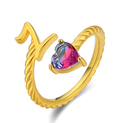 Justerbar Initial Ring "Mermaid Tail"