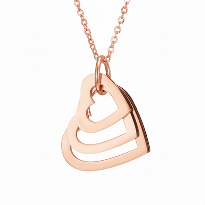 Navnehalskæde "Nested Hearts"