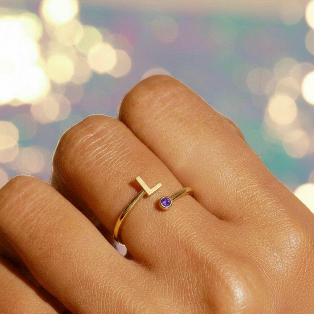 Justerbar Initial Ring "Essence"