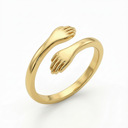 Justerbar dobbelt initial ring "Embrace"