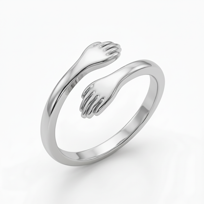 Justerbar dobbelt initial ring "Embrace"