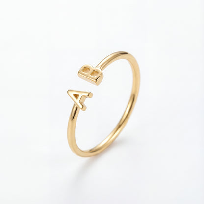 Justerbar Initial Ring "Double Monogram"