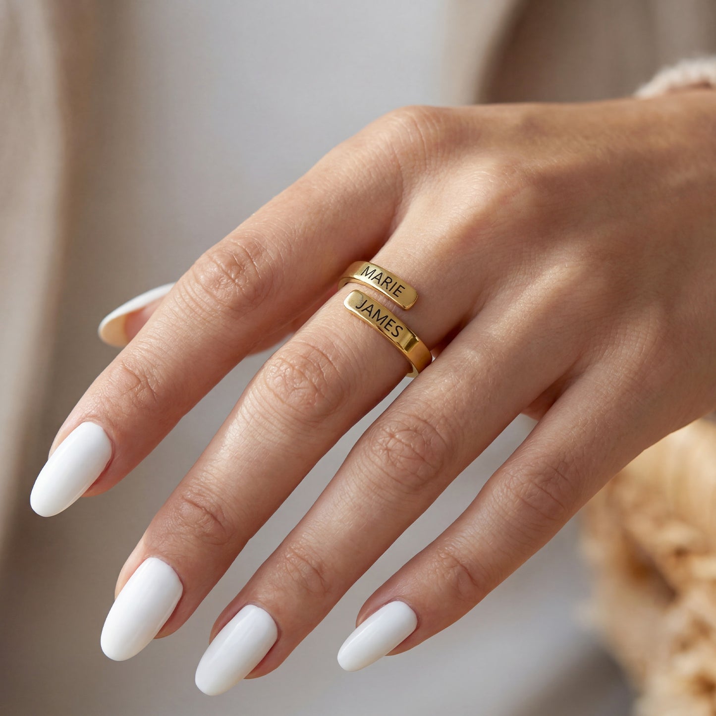 Justerbar Initial Ring "Dual Soul"