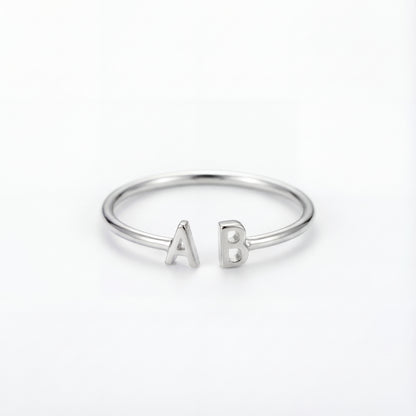 Justerbar Initial Ring "Double Monogram"