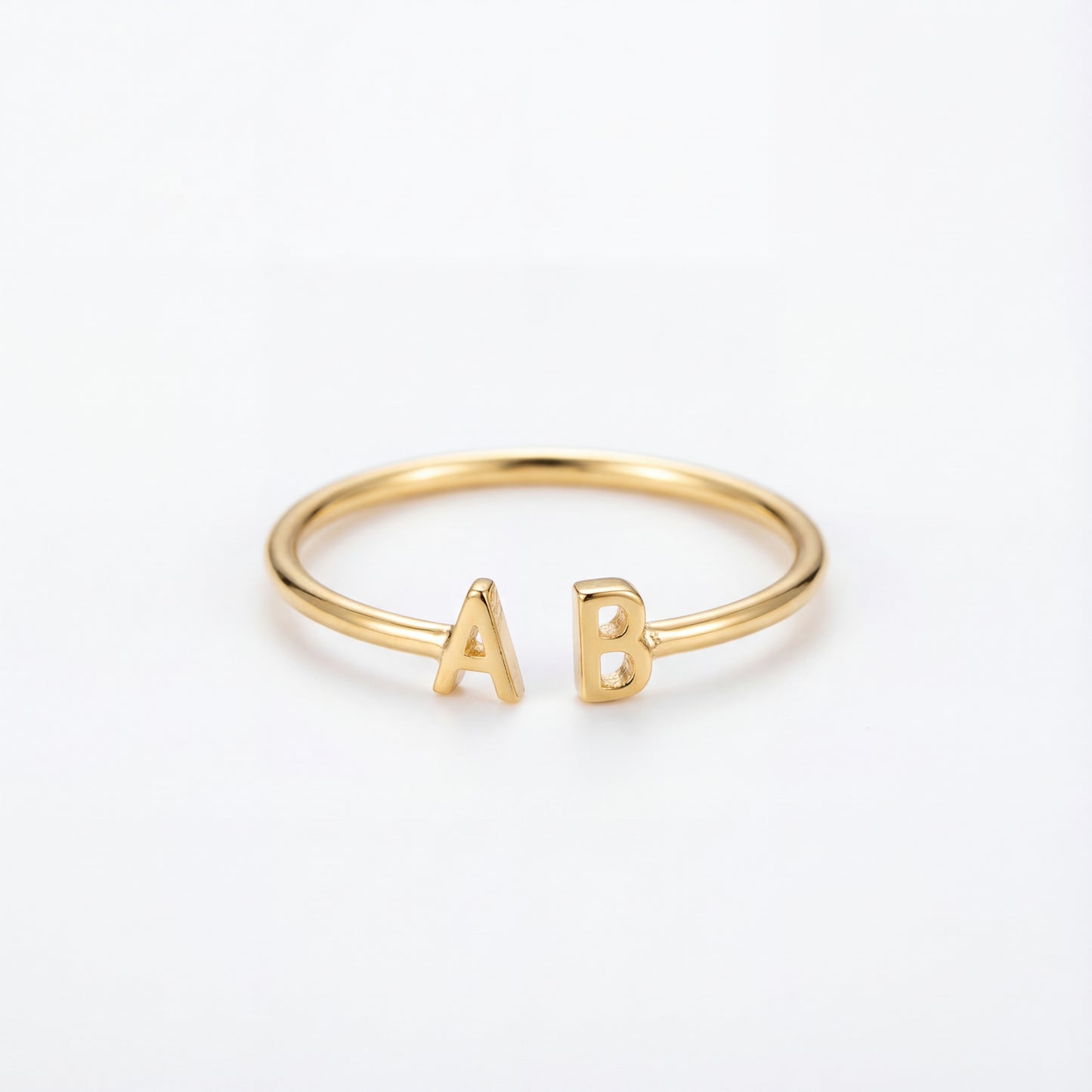 Justerbar Initial Ring "Double Monogram"