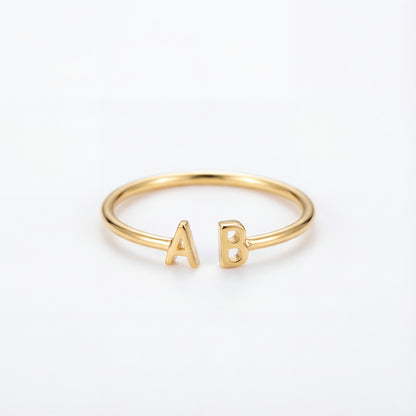 Justerbar Initial Ring "Double Monogram"