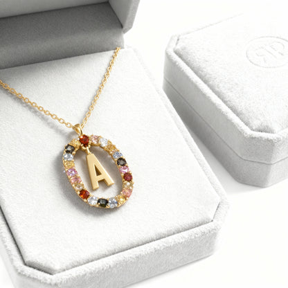 Initial Halskæde "Rainbow"