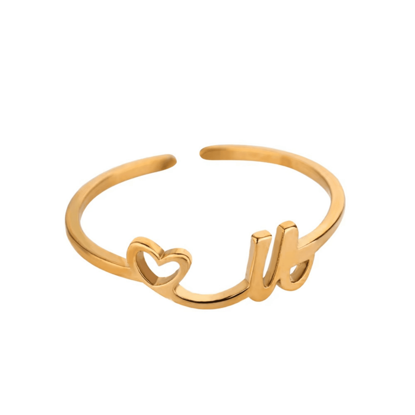 RICCARDI - BAGUE AJUSTABLE "Initial Heart Ring" - Riccardi