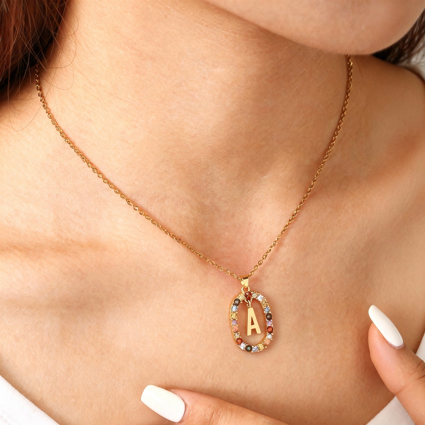 Initial Halskæde "Rainbow"