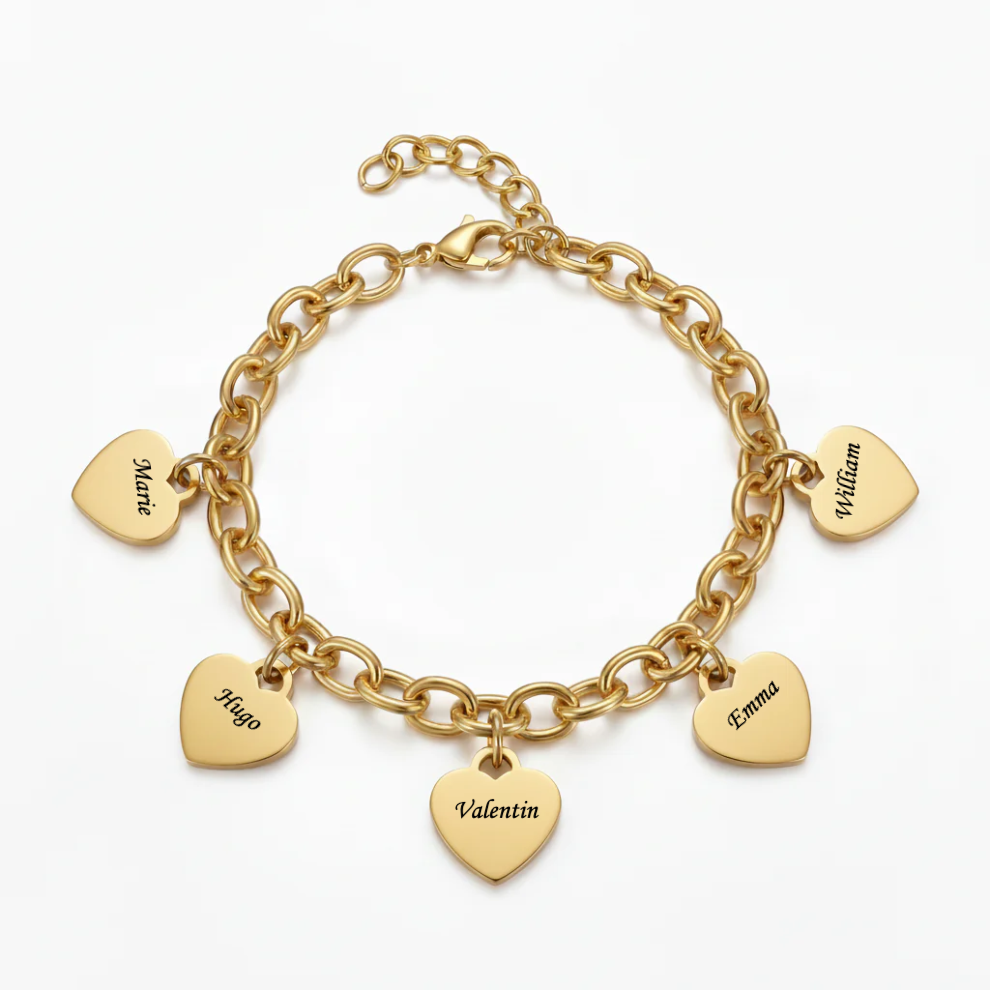 Initial Armbånd "Custom Hearts"