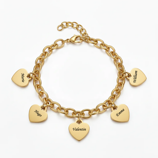Initial Armbånd "Custom Hearts"