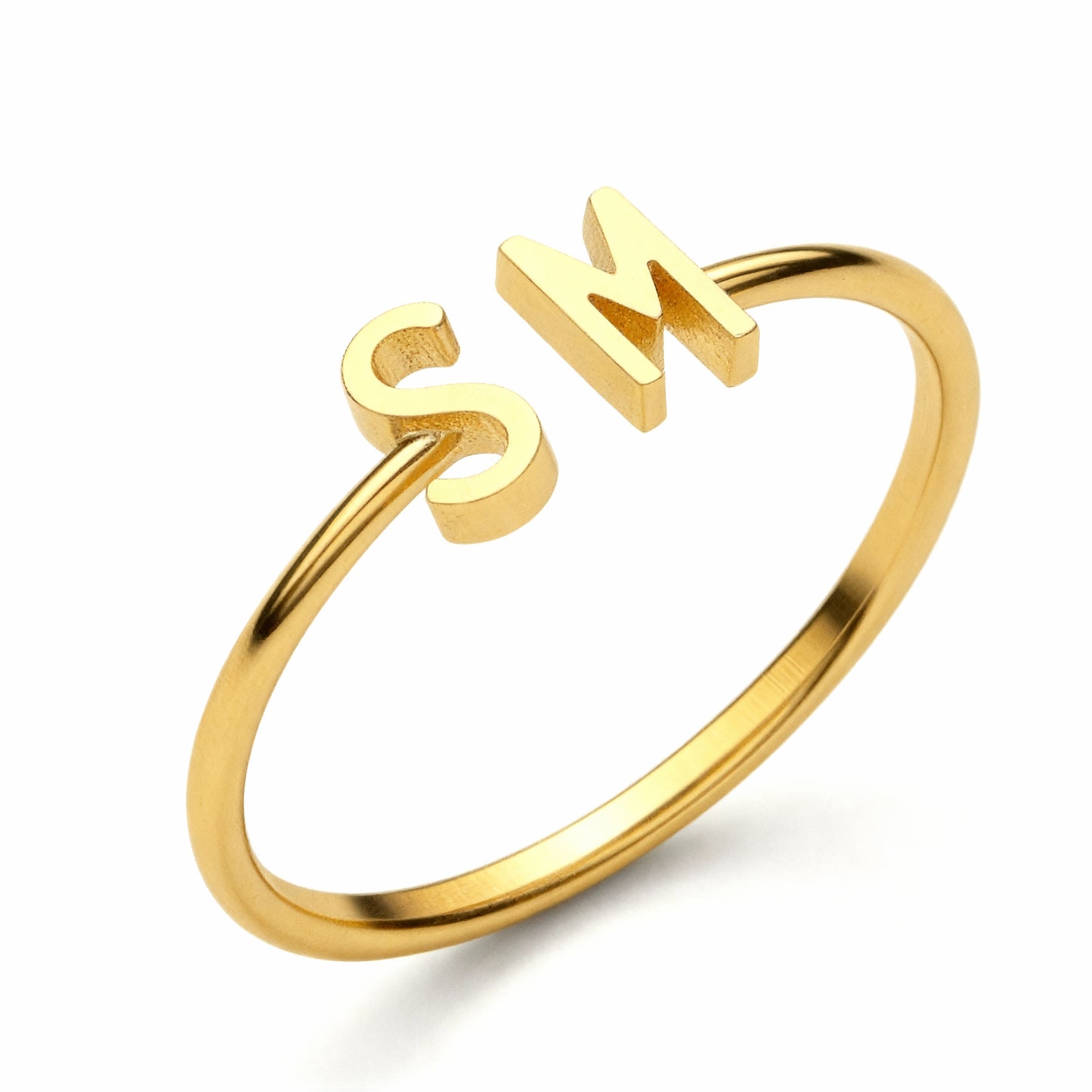 Justerbar Initial Ring "Double Monogram"